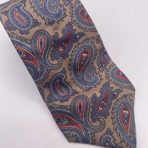 Victory Paisley Tie - Blue and Tan